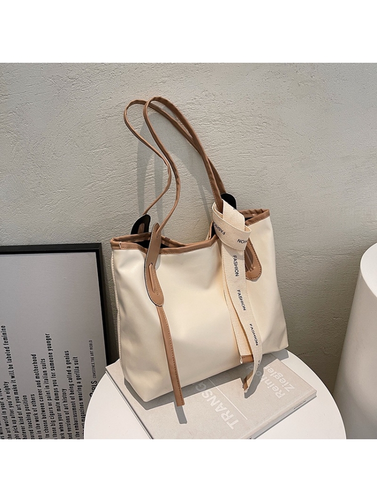 Contrast Color PU One Shoulder Tote Bags