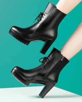 Thick thick crust platform high-heeled half Boots for women