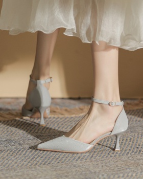 Fine-root spring shoes pointed low high-heeled shoes for women