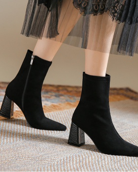 Pointed winter short boots elasticity slim women boots for women
