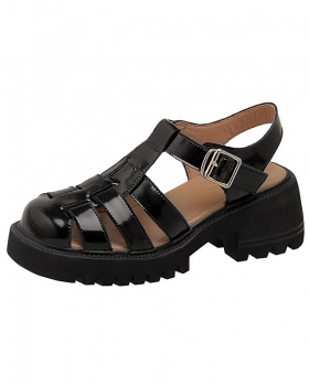 Rome retro summer shoes weave thick sandals for women